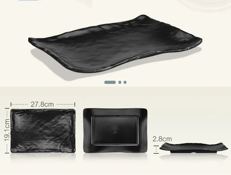Black rectangular melamine plate from 𝕄𝕮 𝕋𝕙𝕖 𝔹𝕝𝕒𝕔𝕜 𝔻𝕚𝕒𝕞𝕠𝕟�