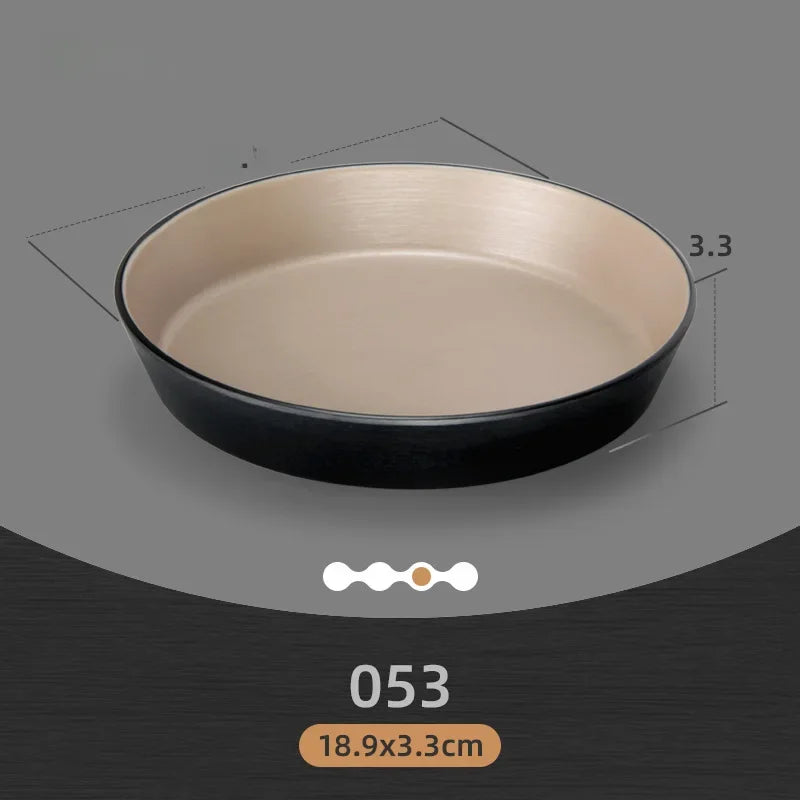 Rectangular melamine Japanese-style barbecue platter with durable coating, ideal for serving grilled dishes in a stylish kitchen setting.