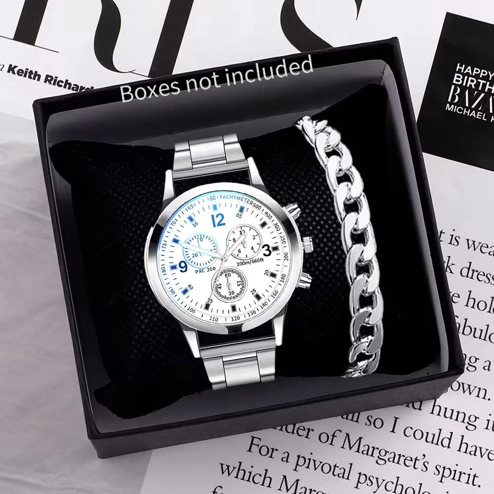 Matching couple's watches by MC The Black Diamonds featuring sleek black watch faces and silver bands, designed for him and her.