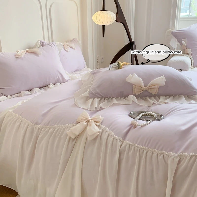 3-piece white bedding set with ruffle duvet cover by ๐๐ ๐๐๐ ๐น๐๐๐๐ ๐ป๐๐๐๐