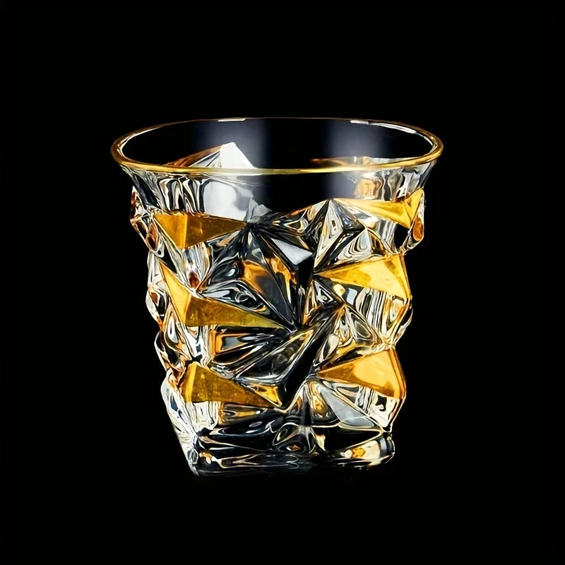 Whiskey glass tumbler with golden line detail by 𝕄𝕔 𝕋𝕙𝕖 𝔹𝕝𝕒𝕔𝕜 𝔻𝕚𝕒𝕞𝕠�