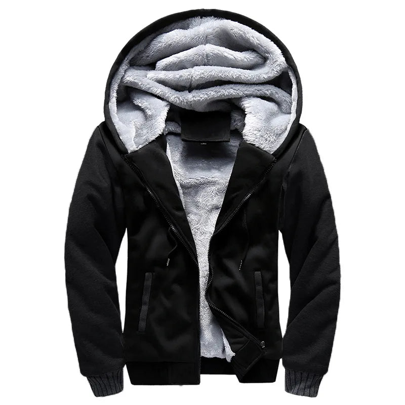 Men's camouflage winter jacket with fleece lining, long sleeves, casual hood, and streetwear style from 𝕄𝕔 𝕋𝕙𝕖 𝔹𝕝𝕒𝕔𝕜 𝔻𝕚