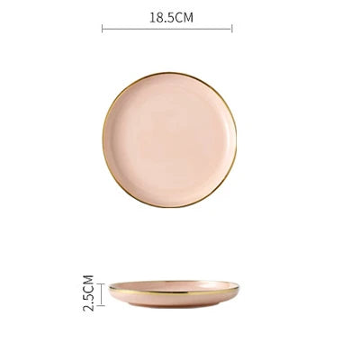 Pink black gold inlay ceramic dinner plate from 𝕄𝕔 𝕋𝕙𝕖 𝔹𝕝𝕒𝕔𝕜 𝔻𝕚𝕒𝕞𝕠�