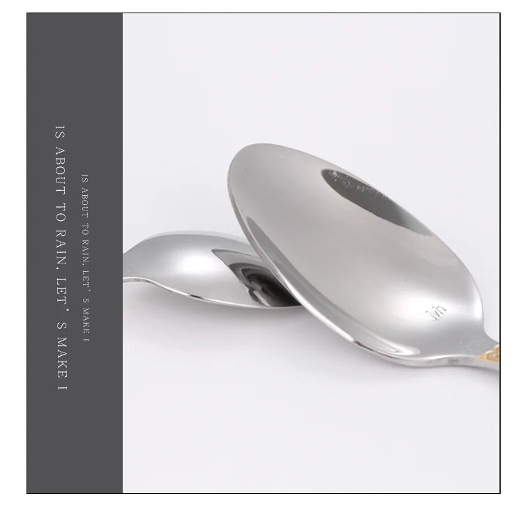 sets of steel knife and fork spoon