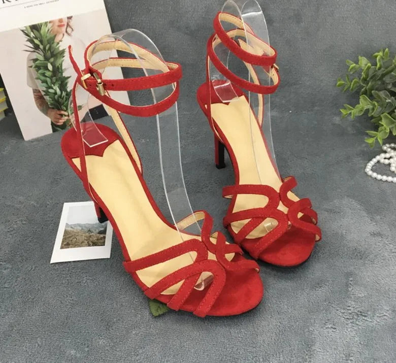 FHC European women’s high-heeled sandals with peep toe, ankle straps, and stage show style, by 𝕄𝕮 𝕋𝕙𝕖 𝔹𝕝𝕒𝕔𝕜 �