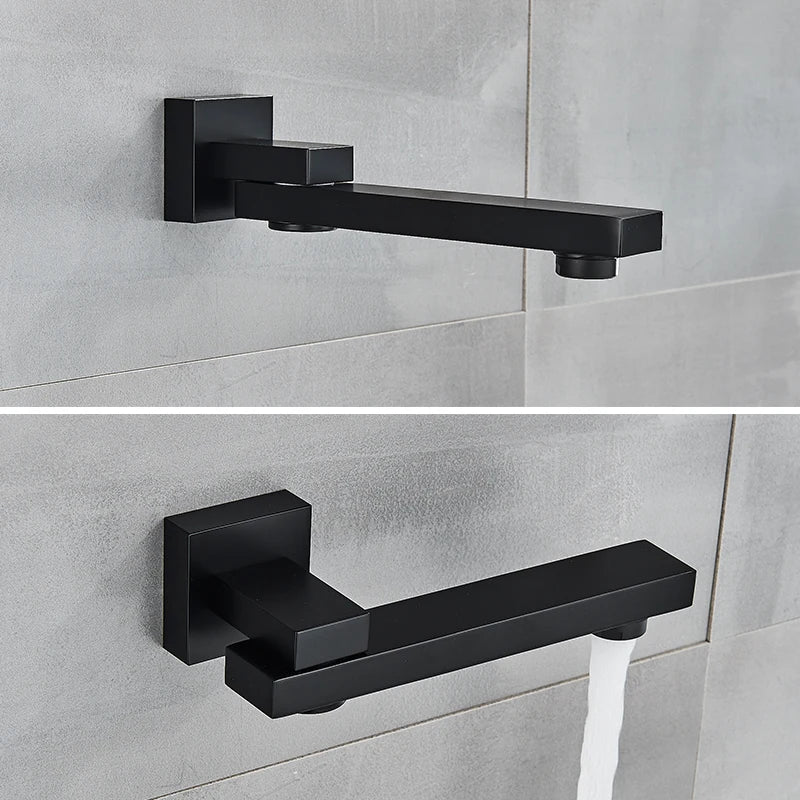 Matte black Rozin thermostatic shower faucet with concealed installation and large rainfall showerhead, from 𝕄𝕔 𝕋𝕙𝕖 𝔹𝕝𝕒𝕔𝕜 𝔻𝕚�
