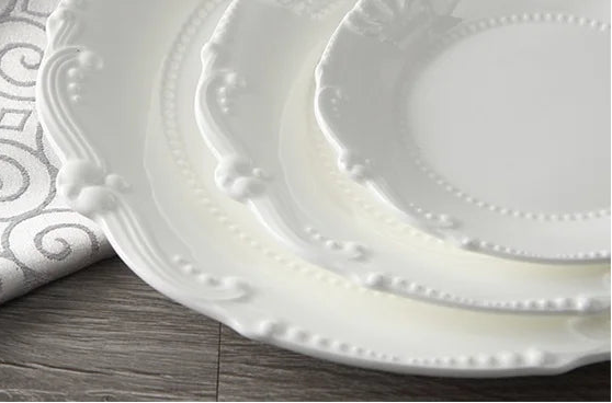 Royal Crown Relief Ceramic Dinner Plate Set