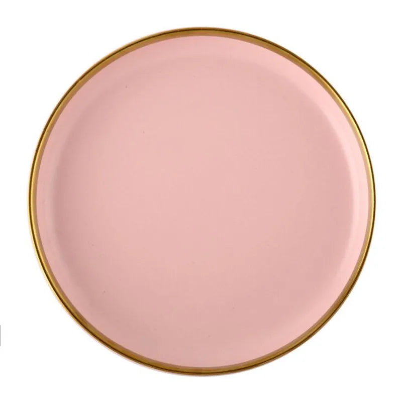 Pink porcelain dinner plate from 𝕄𝕔 𝕋𝕙𝕖 𝔹𝕝𝕒𝕔𝕜 𝔻𝕚𝕒𝕞𝕠𝕟𝕕