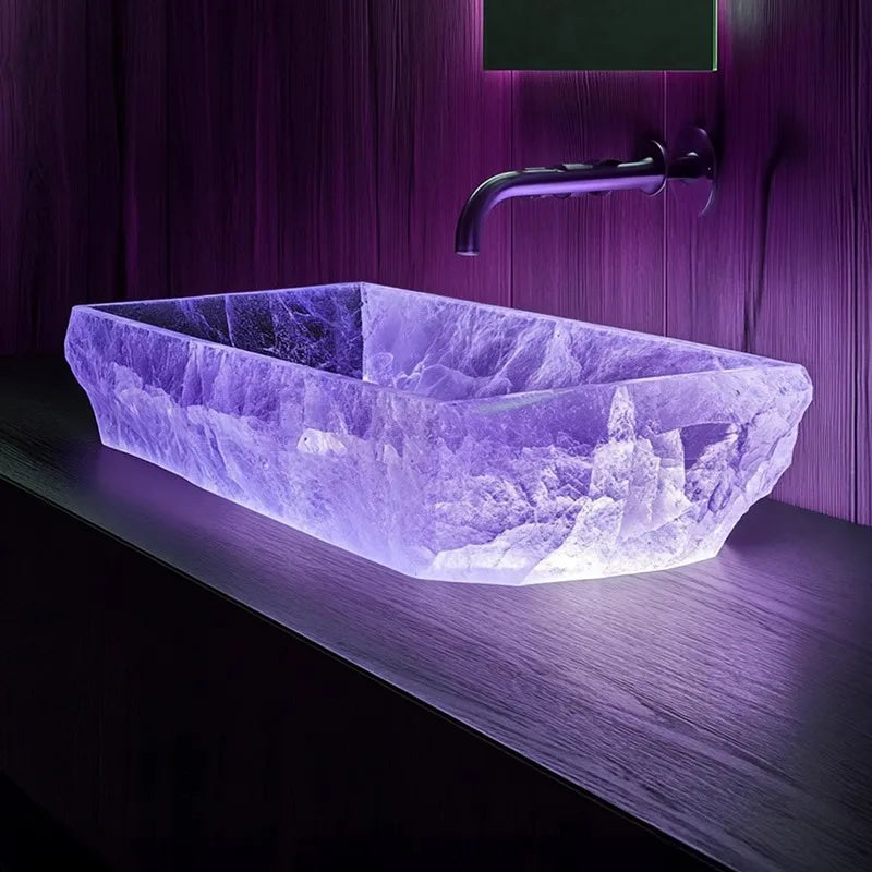 Resin dream crystal stone wash basin by 𝕄𝕔 𝕋𝕙𝕖 𝔹𝕝𝕒𝕔𝕜 𝔻𝕚𝕒𝕞𝕠𝕟