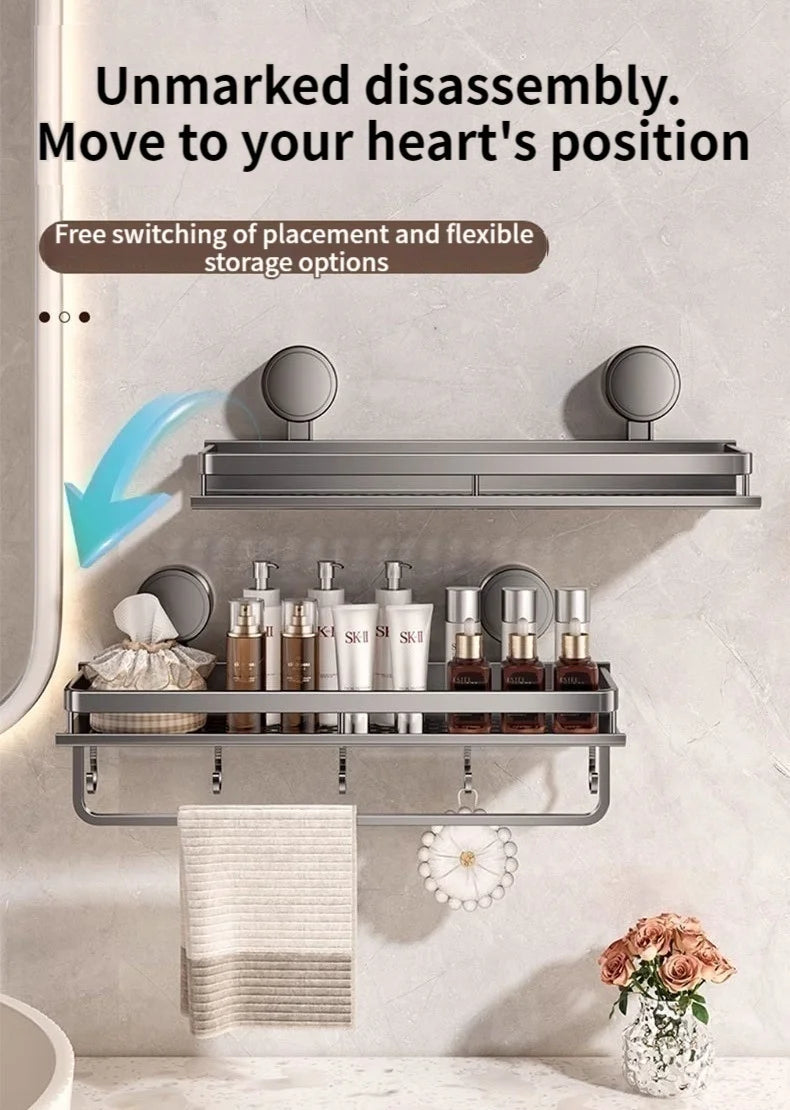 Non-drill bathroom suction cup rack for washbasin and vanity storage by 𝕄𝕔 𝕋𝕙𝕖 𝔹𝕝𝕒𝕔𝕜 𝔻𝕚𝕒�