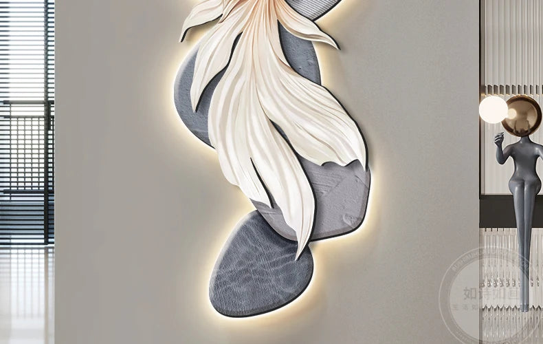 3D koi wall decoration painting poster by MC THE BLACK DIAMOND featuring vibrant koi fish design for wall decor.