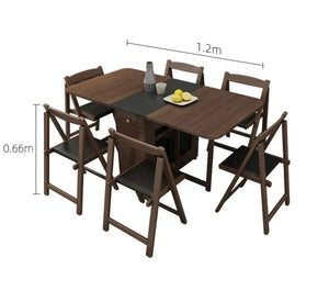 1.2m 6chairs Walnut