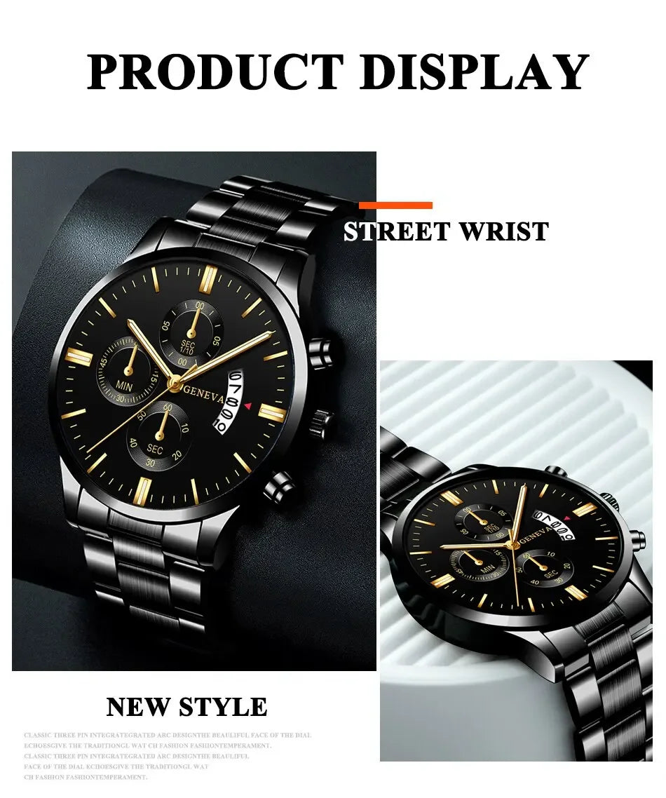 Men's stainless steel luxury quartz watch by 𝕄𝕔 𝕋𝕙𝕖 𝔹𝕝𝕒𝕔𝕜 𝔻𝕚𝕒𝕞𝕠𝕟