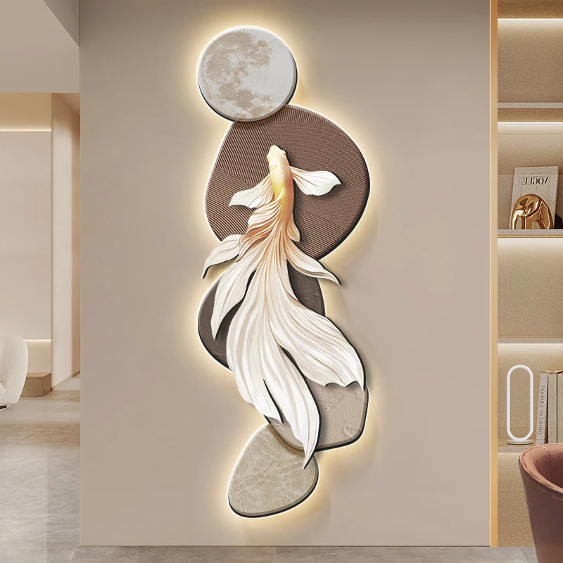 MC THE BLACK DIAMOND koi wall 3D decoration painting poster with vibrant koi fish design on smooth surface