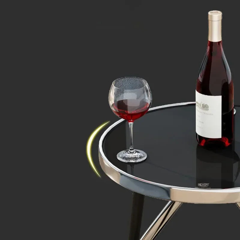 Modern glass and stainless steel sofa side table by 𝕄𝕔 𝕋𝕙𝕖 𝔹𝕝𝕒𝕔𝕜 𝔻𝕚𝕒𝕞𝕠�