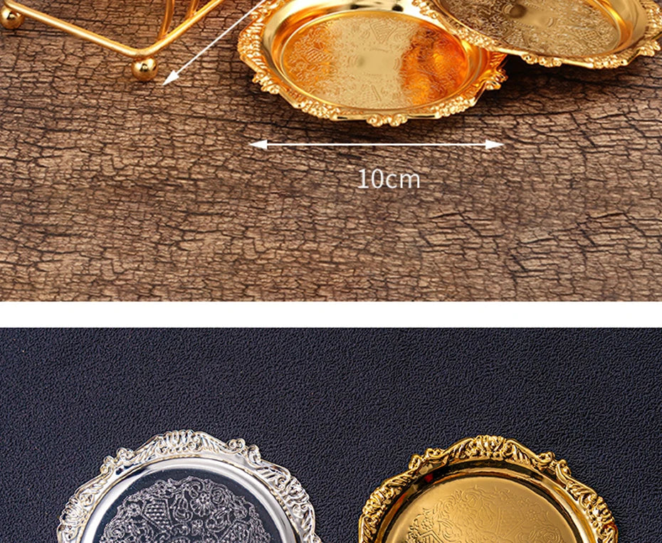 Six golden dining plates set by 𝕄𝕔 𝕋𝕙𝕖 𝔹𝕝𝕒𝕔𝕜 𝔻𝕚𝕒𝕞𝕠𝕟�