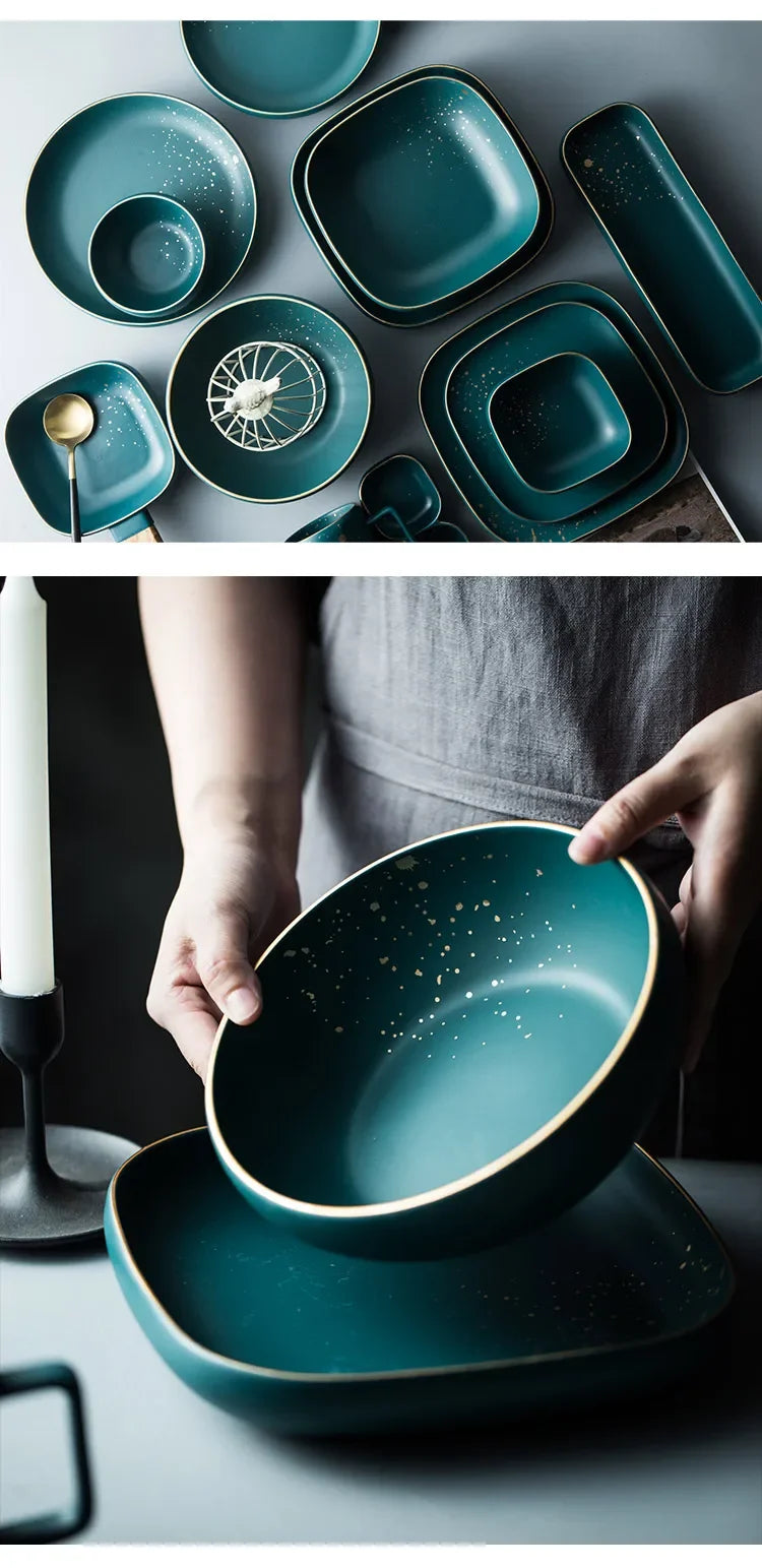 Ceramic Western plate and plate set by 𝕄𝕮 𝕋𝕙𝕖 𝔹𝕝𝕒𝕔𝕜 𝔻𝕚𝕒𝕞𝕠𝕟