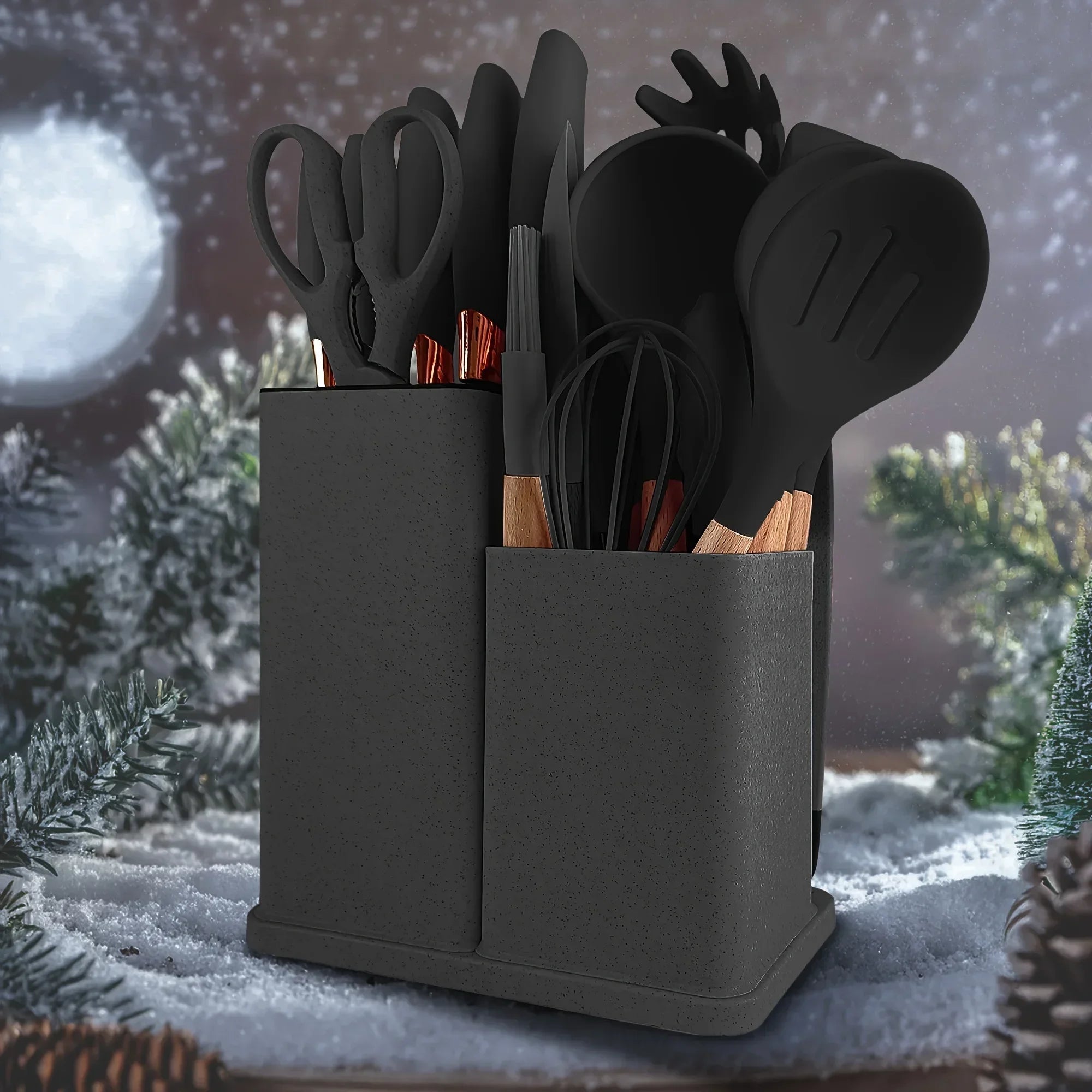 19-piece non-stick silicone kitchen utensil set from 𝕄𝕔 𝕋𝕙𝕖 𝔹𝕝𝕒𝕔𝕜 𝔻𝕚𝕒𝕞𝕠�