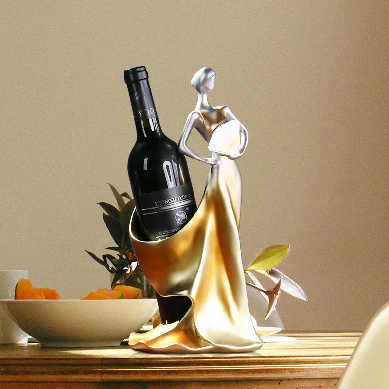 European style wine rack featuring a girl bottle holder, decorative home décor piece for living rooms by 𝕄𝕔 𝕋𝕙𝕖 𝔹𝕝𝕒𝕔𝕜 𝔻𝕚�