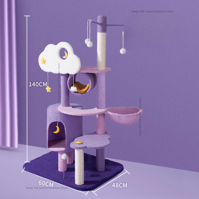 Luxury MC THE BLACK DIAMOND cat condo house featuring a Nordic space capsule design with climbing frame for cats.