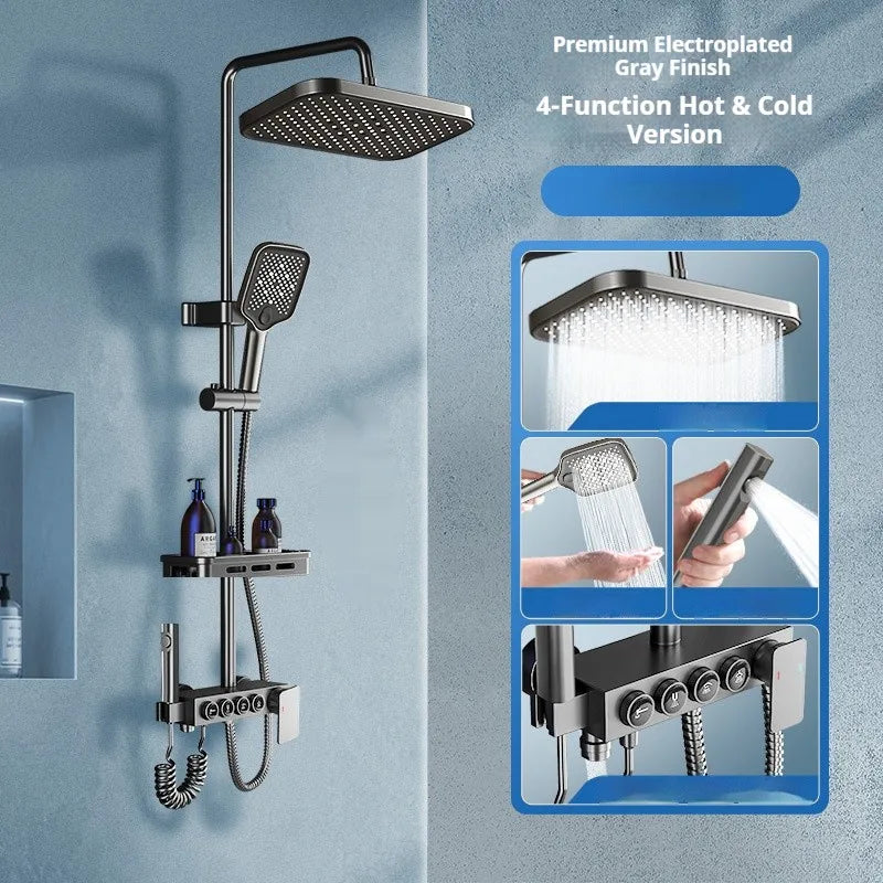 Modern bathroom shower head set from Mc The Black Diamonds with sleek shower system and adjustable shower head for home use.