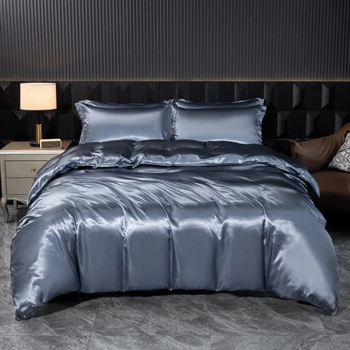 Luxury silk bedsheet set with duvet cover and pillowcases by 𝕄𝕔 𝕋𝕙𝕖 𝔹𝕝𝕒𝕔𝕜 𝔻𝕚𝕒𝕞�