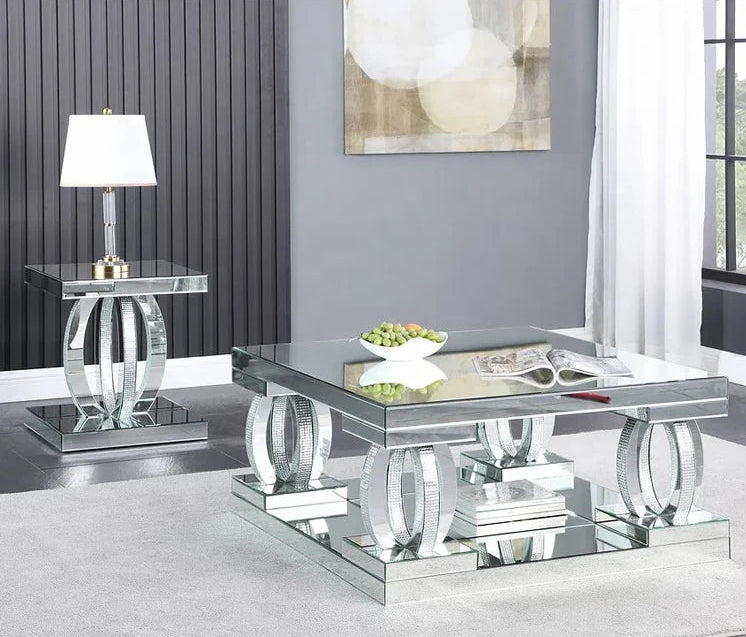 Unique crystal design coffee table set by 𝕄𝕮 𝕋𝕙𝕖 𝔹𝕝𝕒𝕔𝕜 𝔻𝕚𝕒𝕞𝕠𝕟�