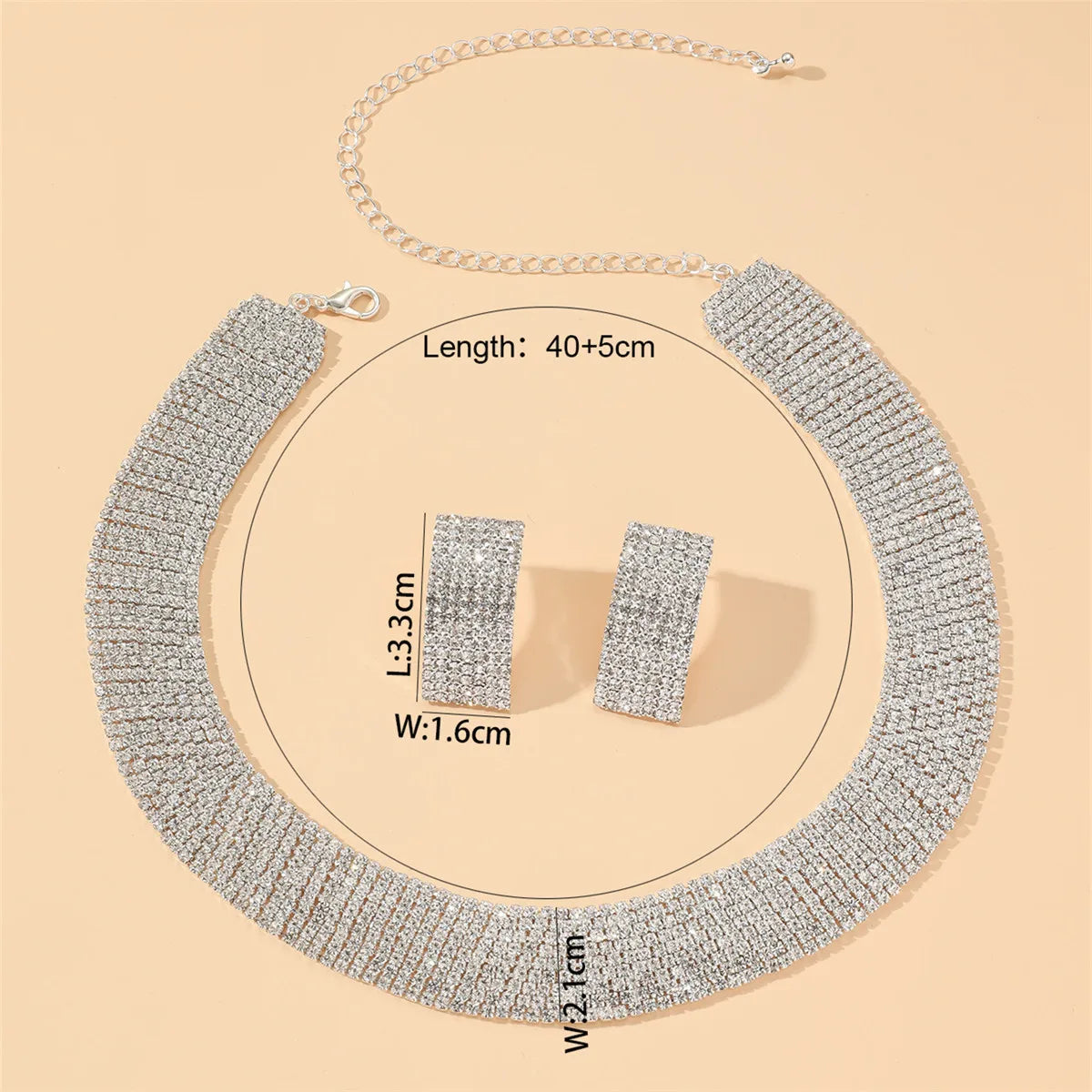 3-piece women's jewelry set with rhinestone earrings and necklace from 𝕄𝕔 𝕋𝕙𝕖 𝔹𝕝𝕒𝕔𝕜 𝔻𝕚𝕒𝕞�