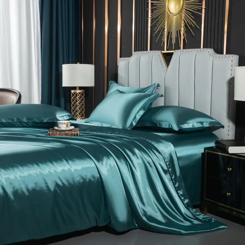 Luxury MC THE BLACK DIAMOND bed sheet with pillowcases, featuring a double-sized cover bed sheet and elegant design.