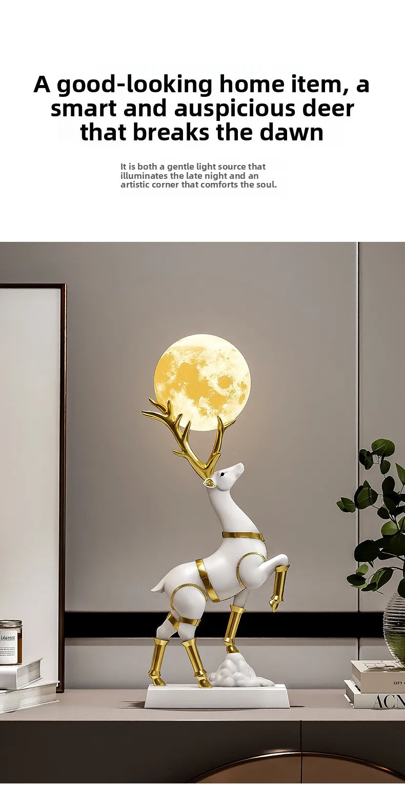 Nordic Luxury Decor Lucky Deer sculpture by 𝕄𝕔 𝕋𝕙𝕖 𝔹𝕝𝕒𝕔𝕜 𝔻𝕚𝕒𝕞𝕠𝕟