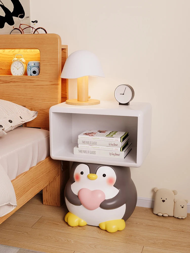MC THE BLACK DIAMOND children's bedroom nightstand table with drawer and sleek black finish, designed for kids' room furniture.