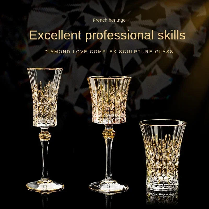 Luxury French imported CDA whisky and red wine glasses by 𝕄𝕔 𝕋𝕙𝕖 𝔹𝕝𝕒𝕔𝕜 𝔻𝕚𝕒𝕞𝕠�