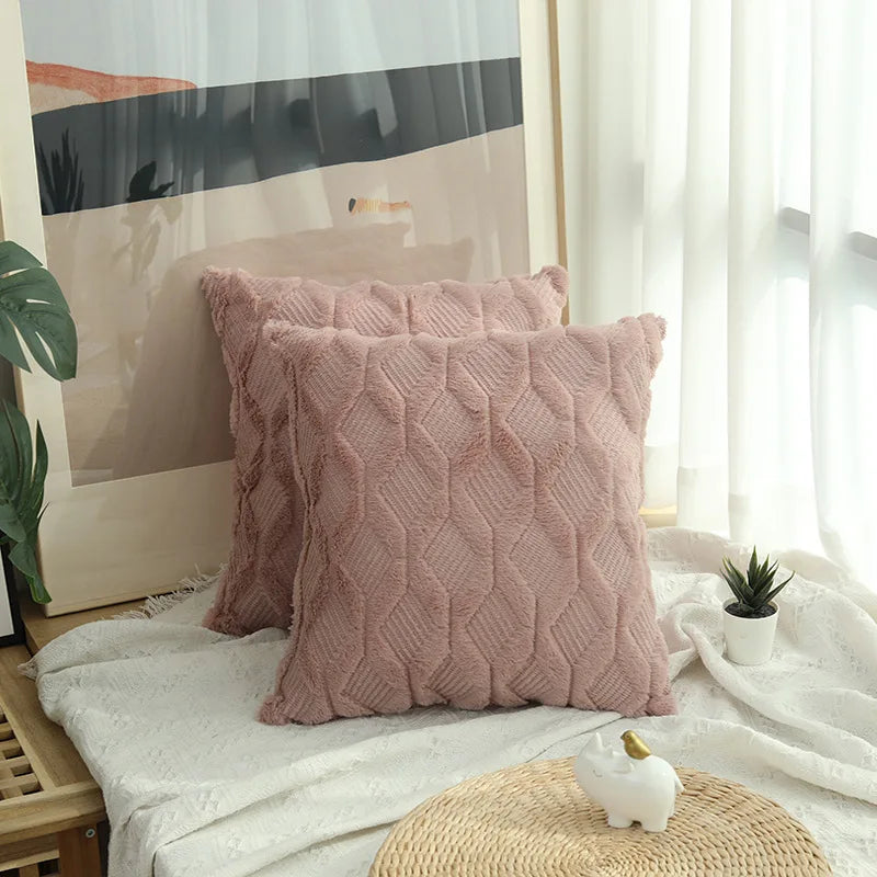 Soft plush short wool velvet decorative pillow cover measuring 40x40cm by 𝕄𝕔 𝕋𝕙𝕖 𝔹𝕝𝕒𝕔𝕜 𝔻𝕚𝕒�