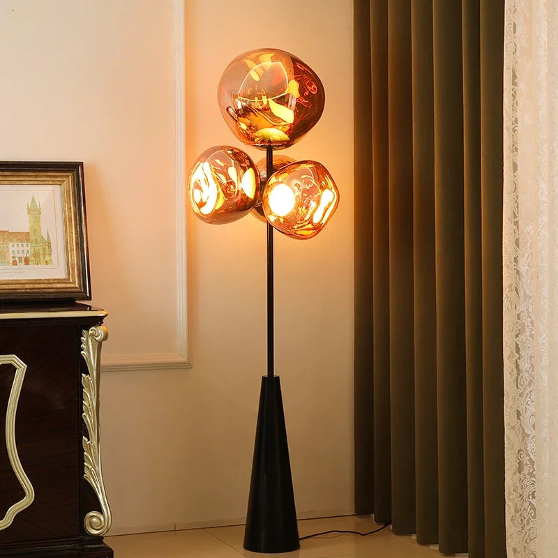 Luxury-simplified MC The Black Diamond floor lamp for living rooms, bedrooms, and studies, with sleek modern design and soft lighting.