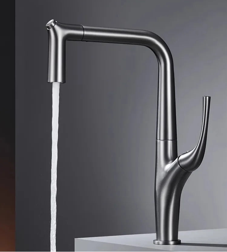 Brass pull-out water filter tap for kitchen sink, black deck-mounted 3-way faucet by 𝕄𝕔 𝕋𝕙𝕖 𝔹𝕝𝕒𝕔𝕜 𝔻𝕚�