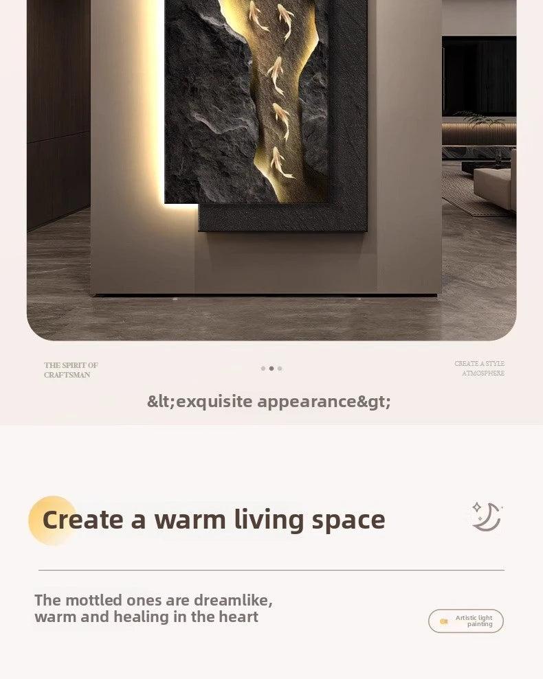 MC THE BLACK DIAMOND LED wall light fixture featuring koi fish design for corridor entrance decoration with remote control.