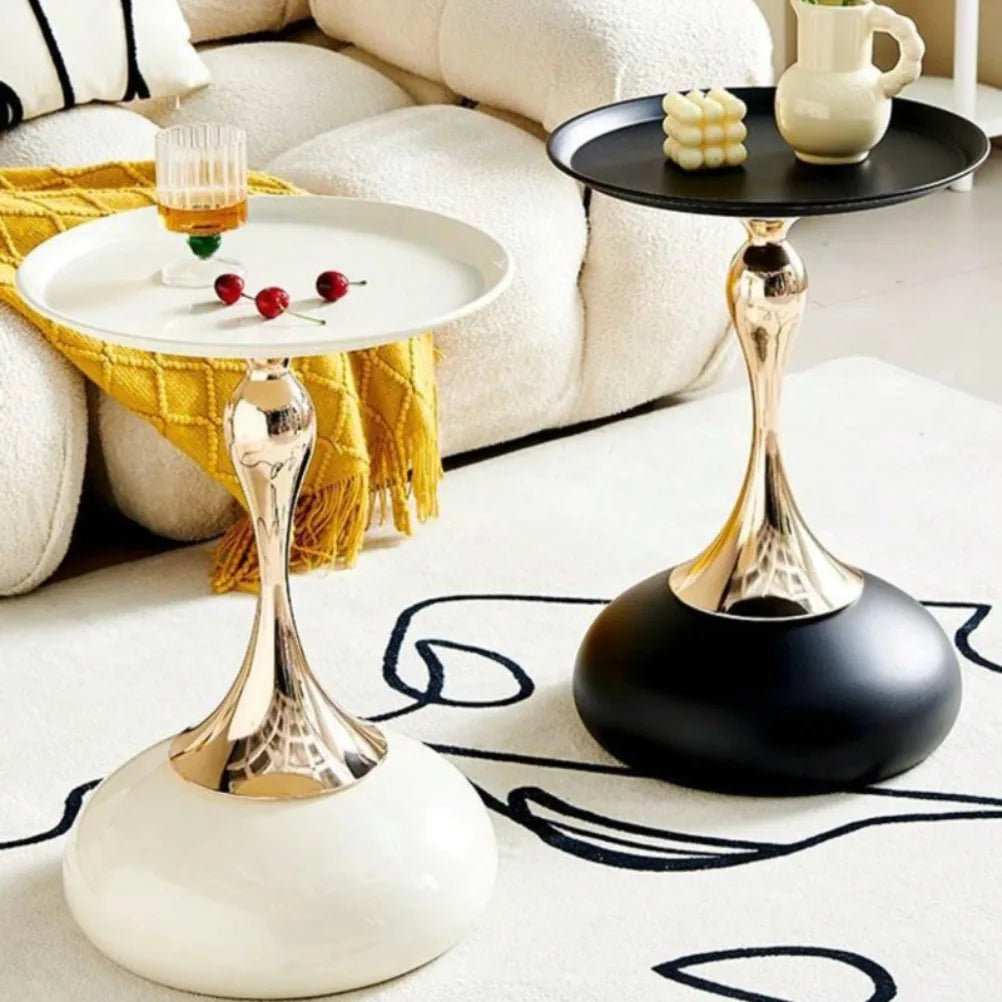 MC THE BLACK DIAMOND Nordic end table with iron frame, high-end corner design, ideal for living room or balcony storage.
