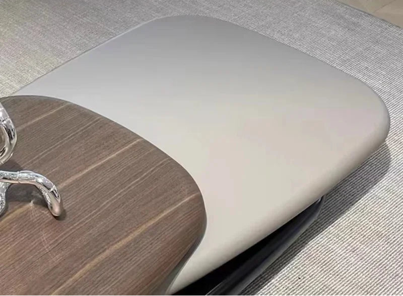 MC THE BLACK DIAMOND rotating coffee table with minimalist Italian design, creative floating style for large apartments.