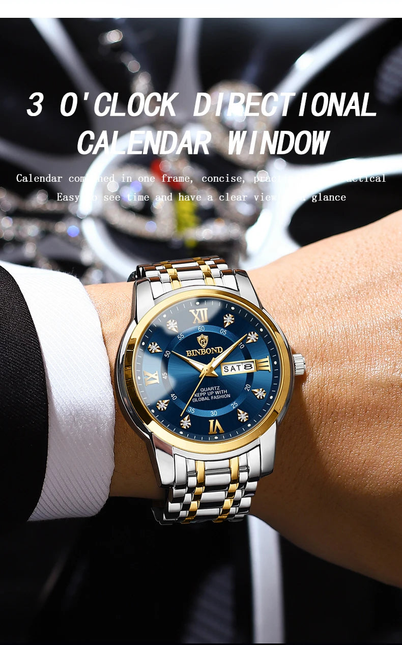 Luxury MC The Black Diamond diver watch for men, 30ATM waterproof sport watch with date display and stylish design.