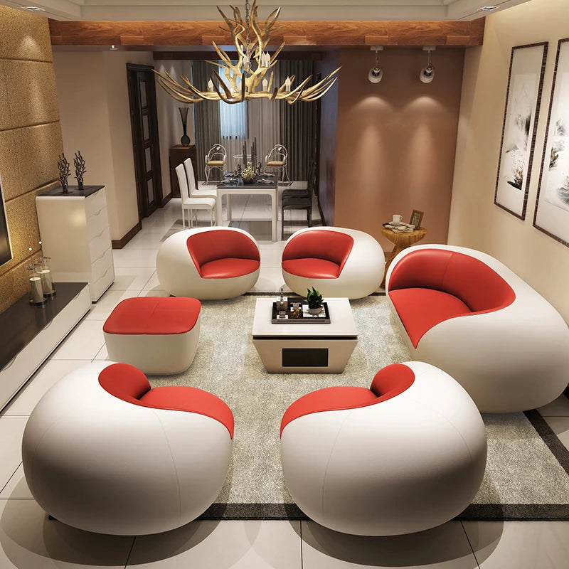 MC THE BLACK DIAMOND Italian genuine leather couch with modern design, top-grade cow leather, and stylish living room furniture.