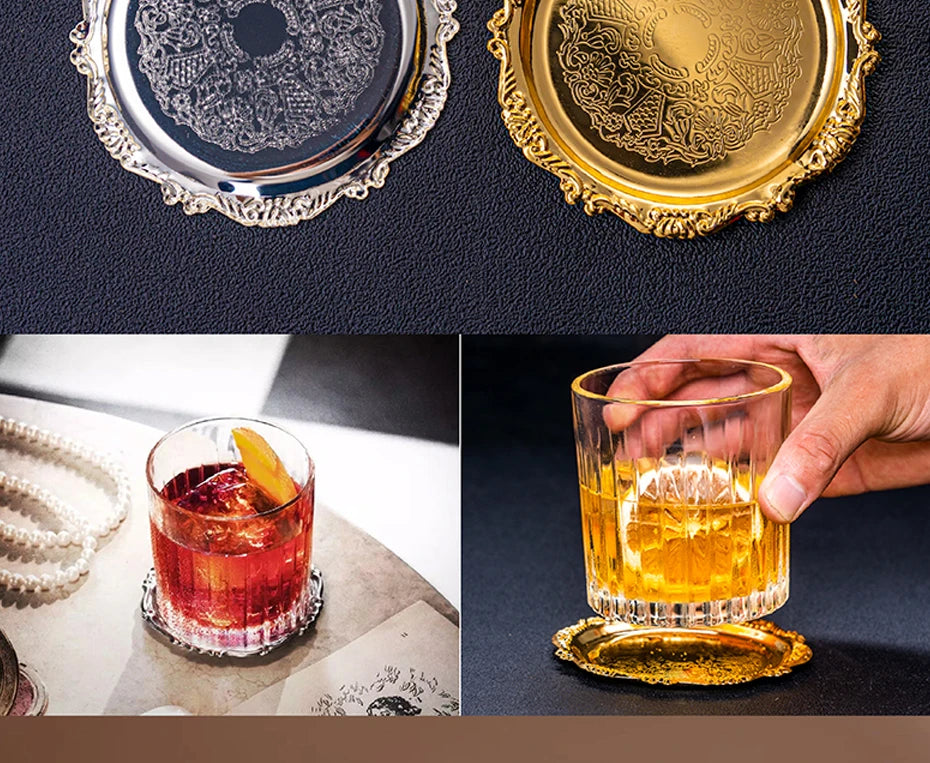 Six golden dining plates set by 𝕄𝕔 𝕋𝕙𝕖 𝔹𝕝𝕒𝕔𝕜 𝔻𝕚𝕒𝕞𝕠𝕟�