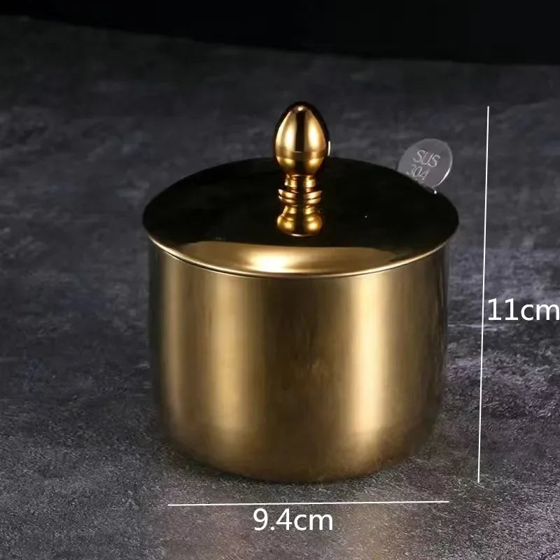 Gold MC THE BLACK DIAMOND 304 seasoning bottle with glass cap, spoon, and spice jar for kitchen salt and soy sauce storage