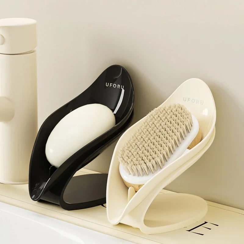 Modern MC THE BLACK DIAMOND luxury soap holder with self-draining design, leak-proof base, and multi-functional countertop storage.