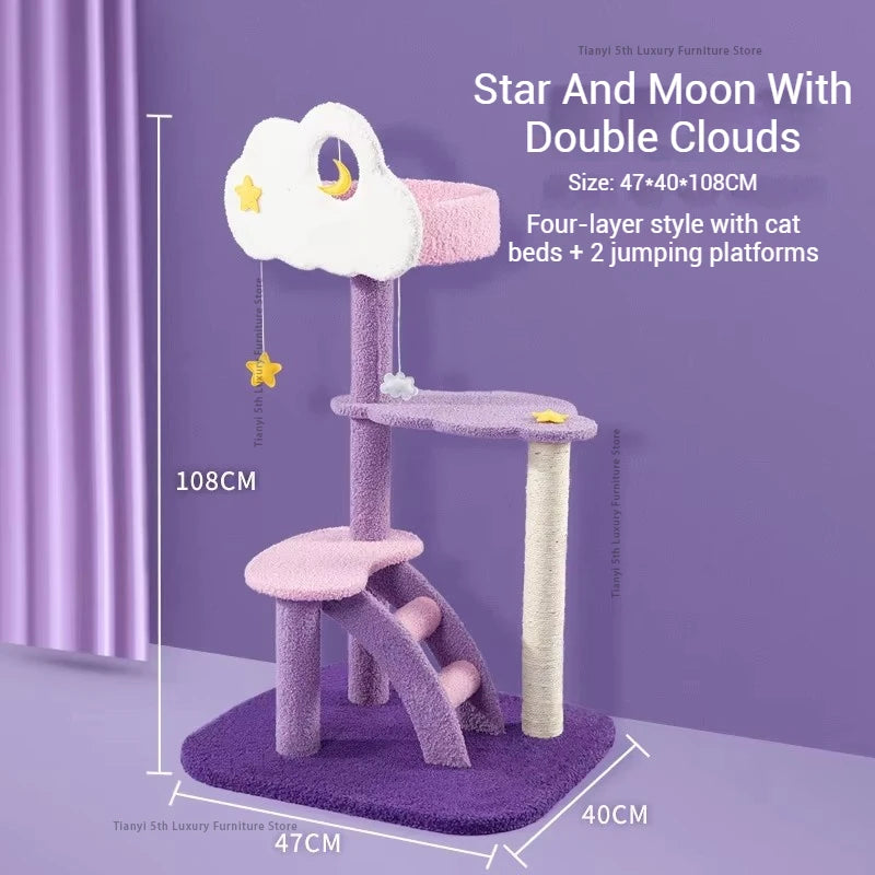 MC THE BLACK DIAMOND designer cat condo features a Nordic-style space capsule tree climbing frame for cats.