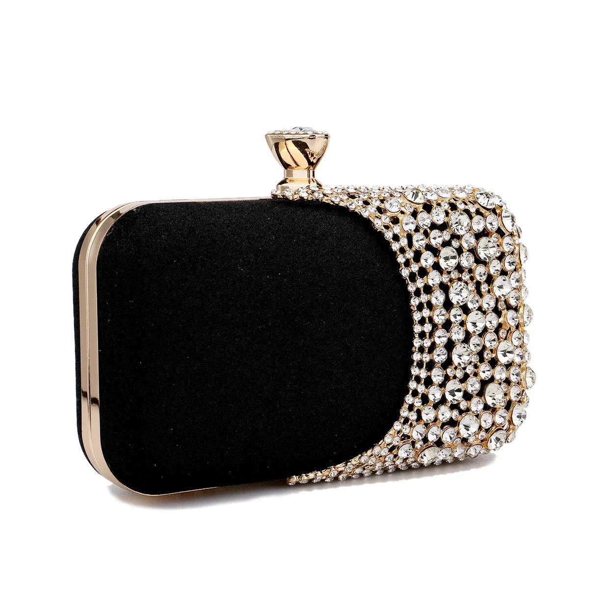 Hollow out black fashion women's evening hand bag with diamond accents by 𝕄𝕔 𝕋𝕙𝕖 𝔹𝕝𝕒𝕔𝕜 𝔻𝕚𝕒𝕞�