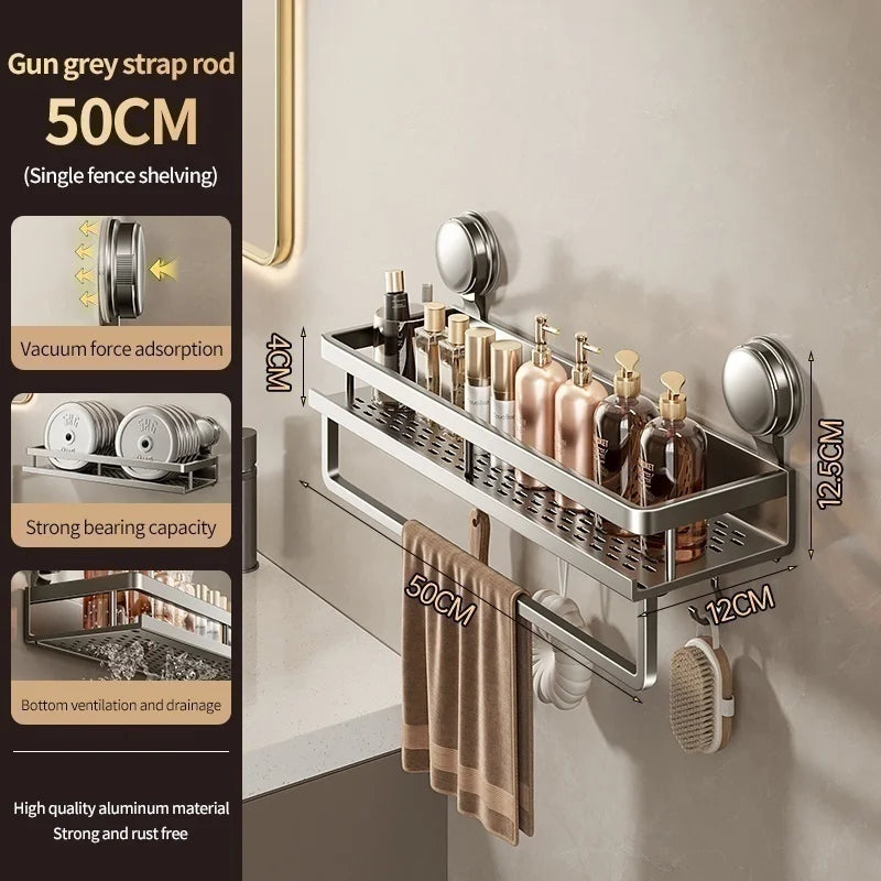 Non-drill bathroom suction cup rack from 𝕄𝕔 𝕋𝕙𝕖 𝔹𝕝𝕒𝕔𝕜 𝔻𝕚𝕒𝕞𝕠𝕟