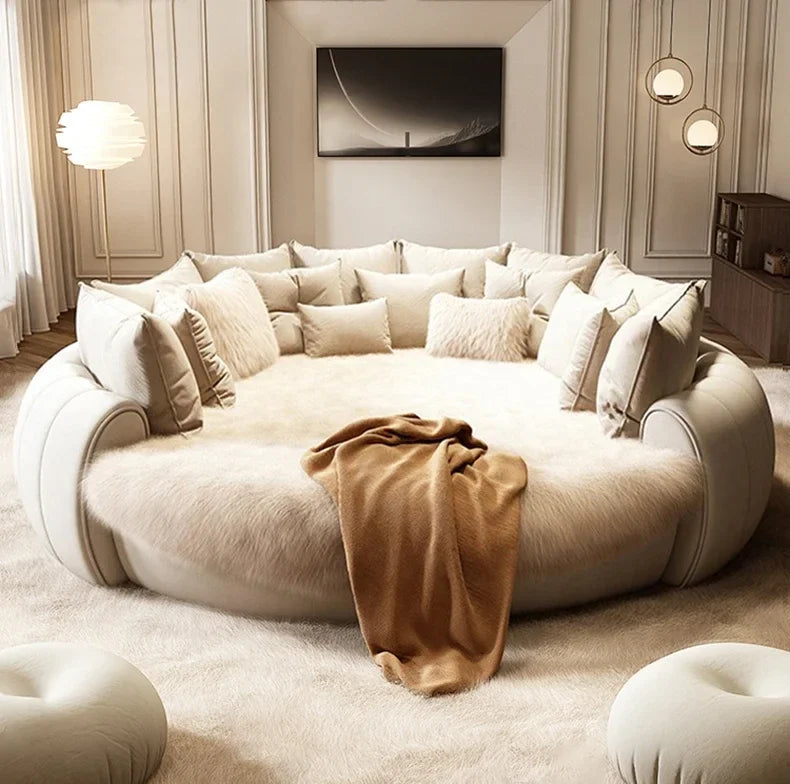 European design girls' luxury double queen bed with castle princess theme, featuring a stylish sleeping platform and elegant home decor.