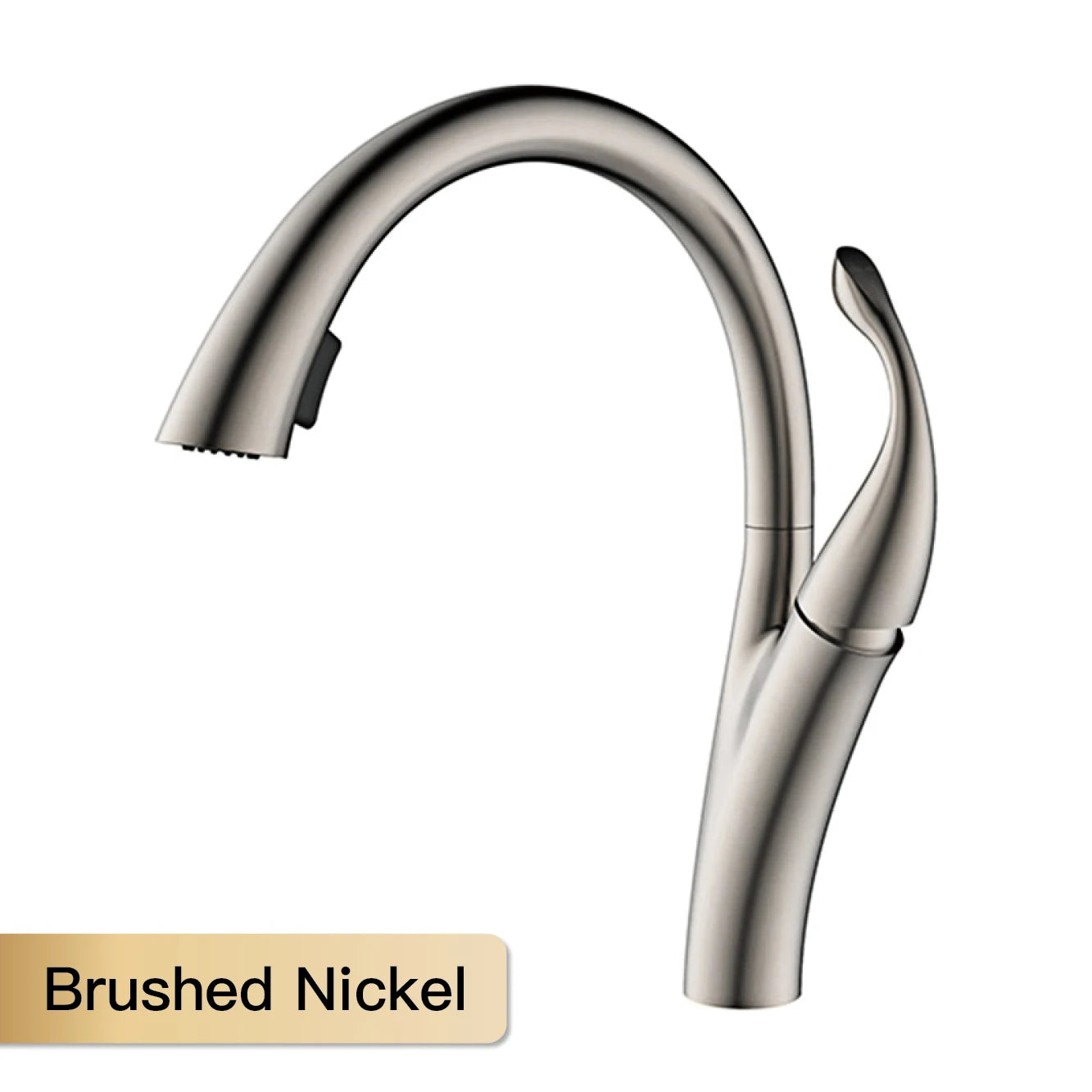 Modern black brass kitchen faucet with single handle, pull-out spray, hot and cold water, by MC THE BLACK DIAMOND