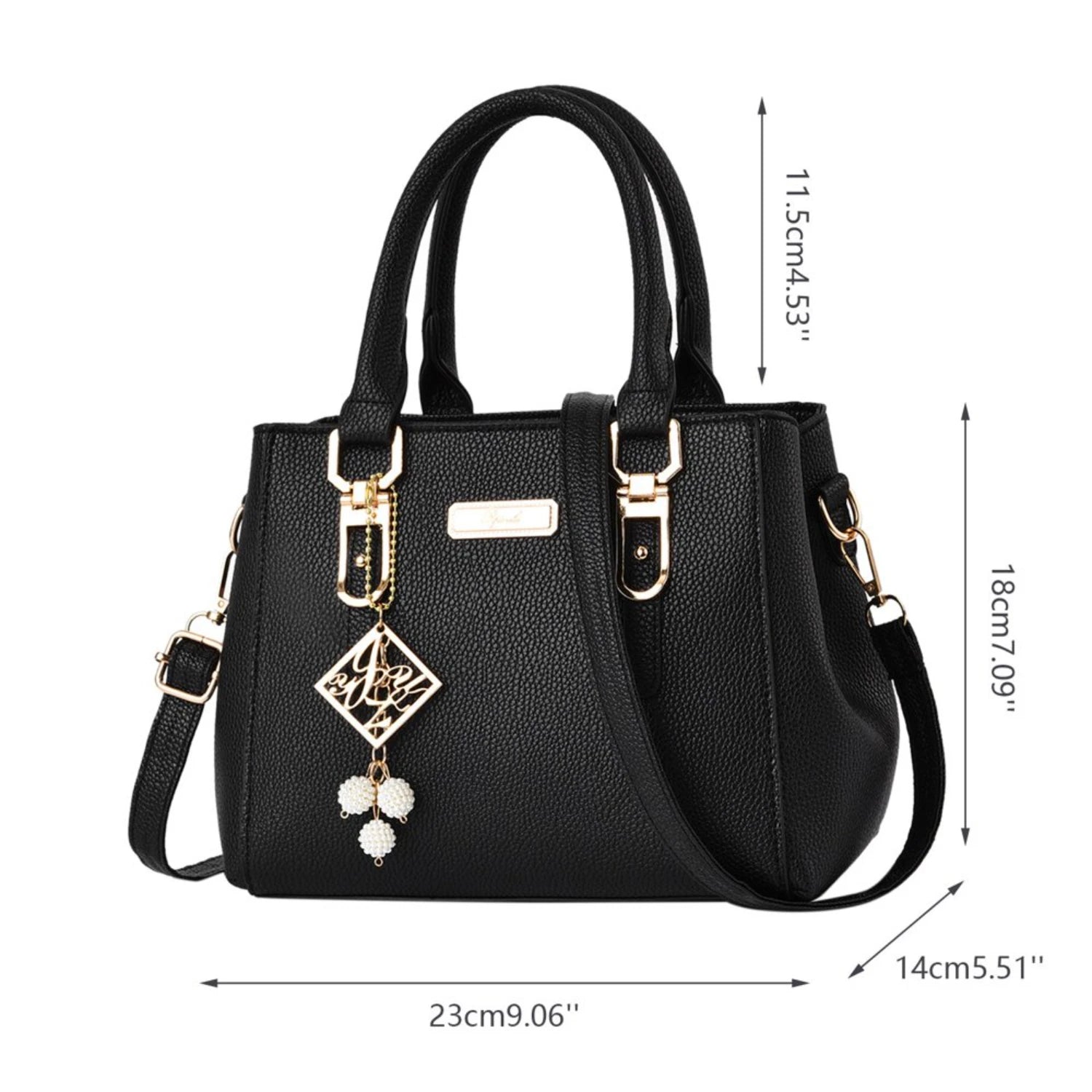 Large capacity leather messenger handbag for women by MC THE BLACK DIAMOND, featuring a stylish and spacious design.