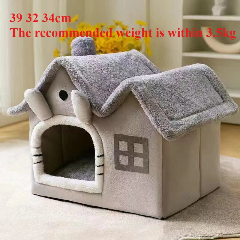 Foldable 3kg puppy house and small dog kennel bed by MC THE BLACK DIAMOND, with a cozy, compact cat condo style house.